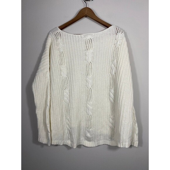 Express One Eleven Cream Cable Knit Sweater – Size XS/S - Picture 2 of 6